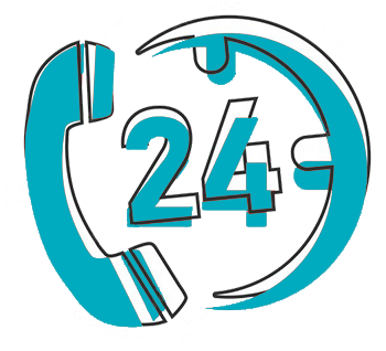 Logo téléphone et le nombre 24